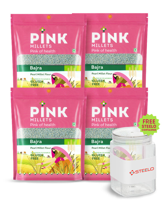Bajra - Combo Pack of 4 with Free 750ML Steelo Jar