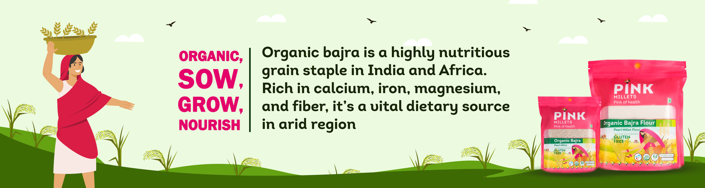 Organic Bajra Flour - Combo Pack of 4 with Free 750ML Steelo Jar